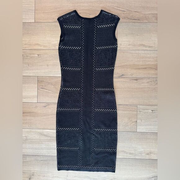 Antonio Melani Black Bodycon Dress Cut-out Overlay Size XS extra small women’s - Picture 4 of 5